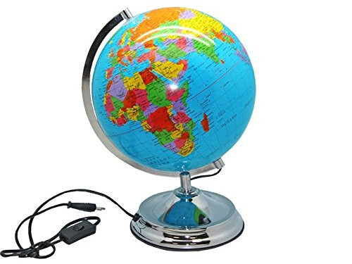 BISMARK - GLOBO TERRAQUEO ESFERA CON LUZ 25 CM DIAMETRO (Ref.320073)