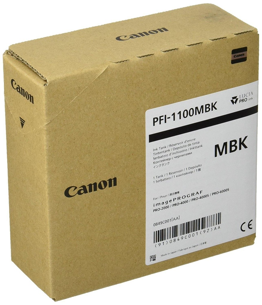CANON - TINTA NEGRO IPF PRO2000/4000/4000S/6000S - PFI-1100MBK (Ref.0849C001AA)
