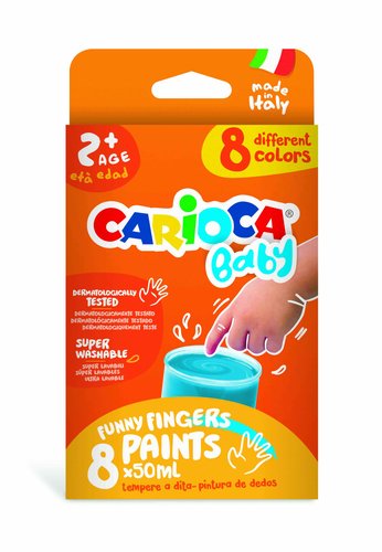CARIOCA - Pintura a dedos baby 50 ml caja de 8 colores surtidos (Ref. 43174)