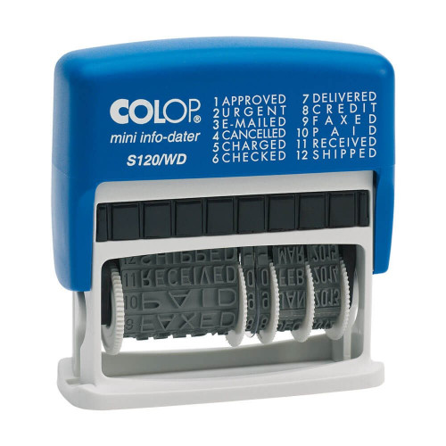 COLOP - FECHADOR ent.AUT. S120/WD 4 mm. FORMULARIO COMERCIAL 12 TEXTOS (Ref.153630)