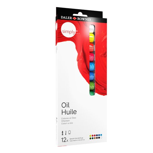 DALER - PINTURA OLEO ROWNEY SIMPLY CAJA DE 12 COLORES SURTIDOS TUBO DE 12 ML (Ref.118500100)