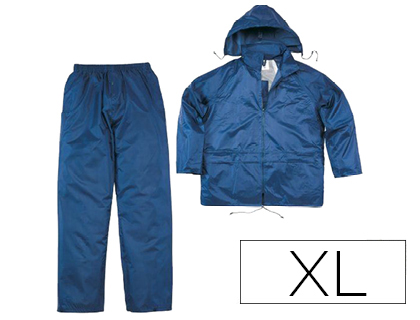 DELTAPLUS - Conjunto de lluvia 400 poliester/pvc azul marino talla xl (Ref. EN400MAXG)