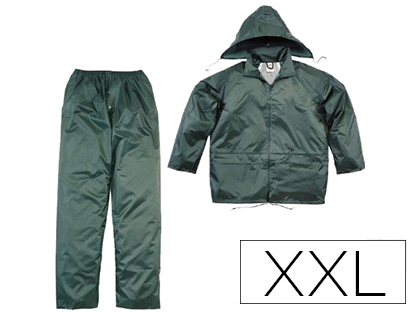 DELTAPLUS - Conjunto de lluvia 400 poliester/pvc verde talla xxl (Ref. EN400VEXX)