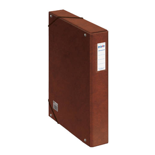 DOHE - CAJAS DE PROYECTOS CARTON COMPACTO CON GOMAS Y LOMO DE 5CM MARRON (Ref.9572)