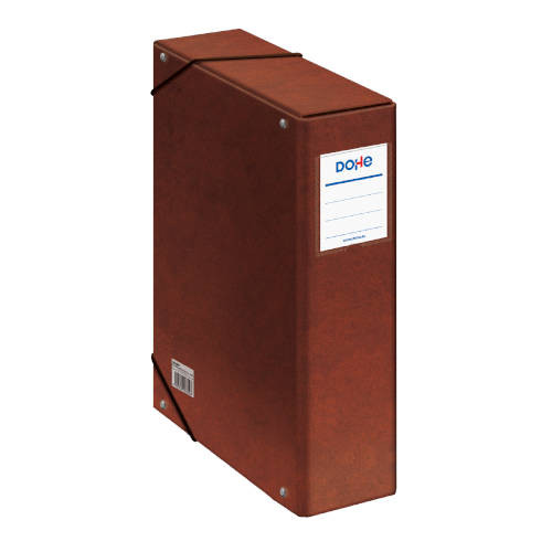 DOHE - CAJAS DE PROYECTOS CARTON COMPACTO CON GOMAS Y LOMO DE 9CM MARRON (Ref.9574)