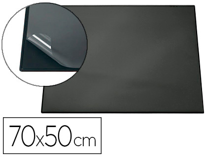 DURABLE - Vade sobremesa negro con tapa transparente 70x50 cm (Ref. 7203-01)