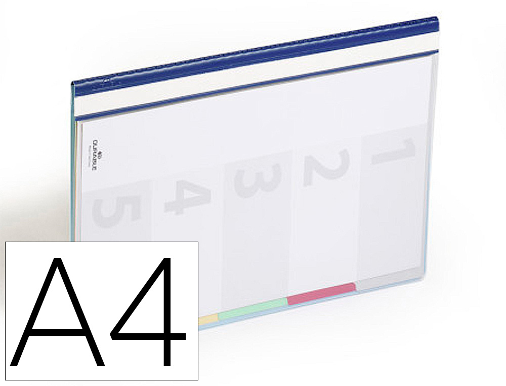DURACLIP - Carpeta dossier fastener plastico din A4 con 5 separadores e indice lomo color azul pack de 5 unidades (Ref. 2557-06)