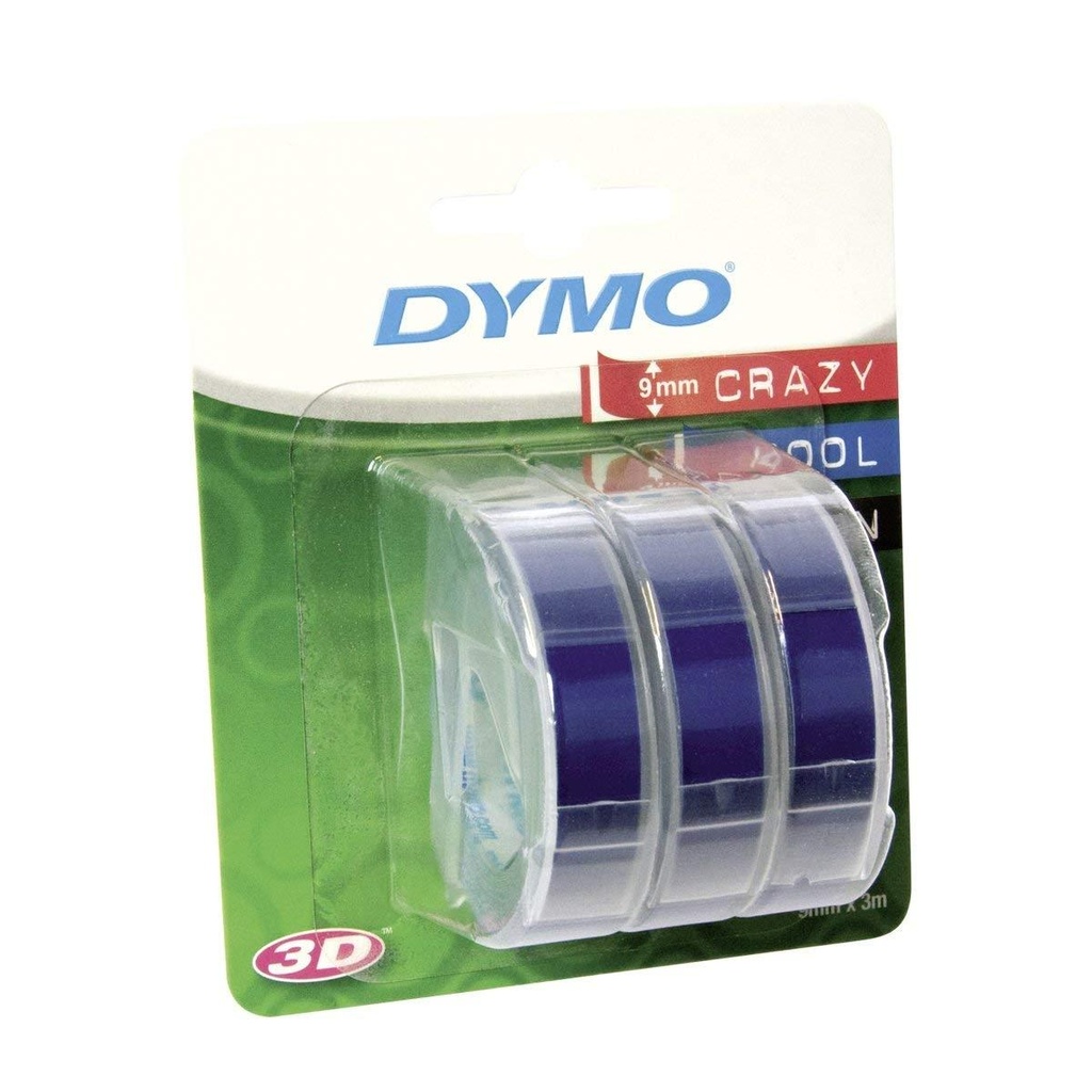 DYMO - CINTA TRADICIONAL 84774, 9MMX3M AZUL, BLISTER 3 UNIDADES (Ref.S0847740)