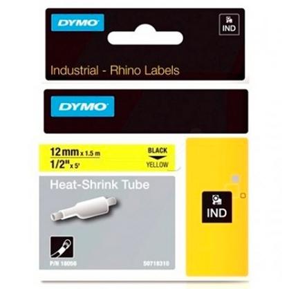 DYMO - RHINO CINTA ID1-12, NEGRO SOBRE AMARILLO, 12MMX1´5M, TUBO TERMORRETRACTIL (S0718310) (Ref.18056)