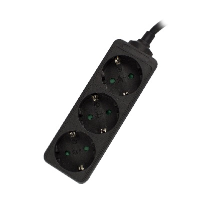 EWENT - Regleta 3 tomas ac longitud cable 1,5 mt color negro (Ref. EW3959)