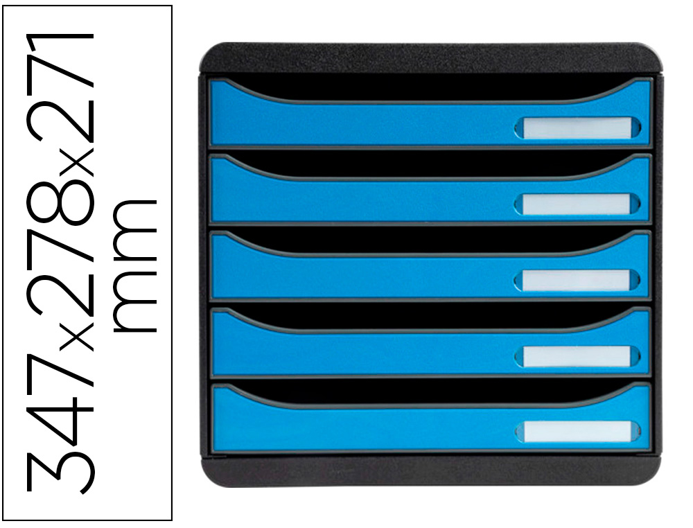 EXACOMPTA - Fichero de cajones sobremesa big-box clean safe 5 cajones azul (Ref. 3097100D)
