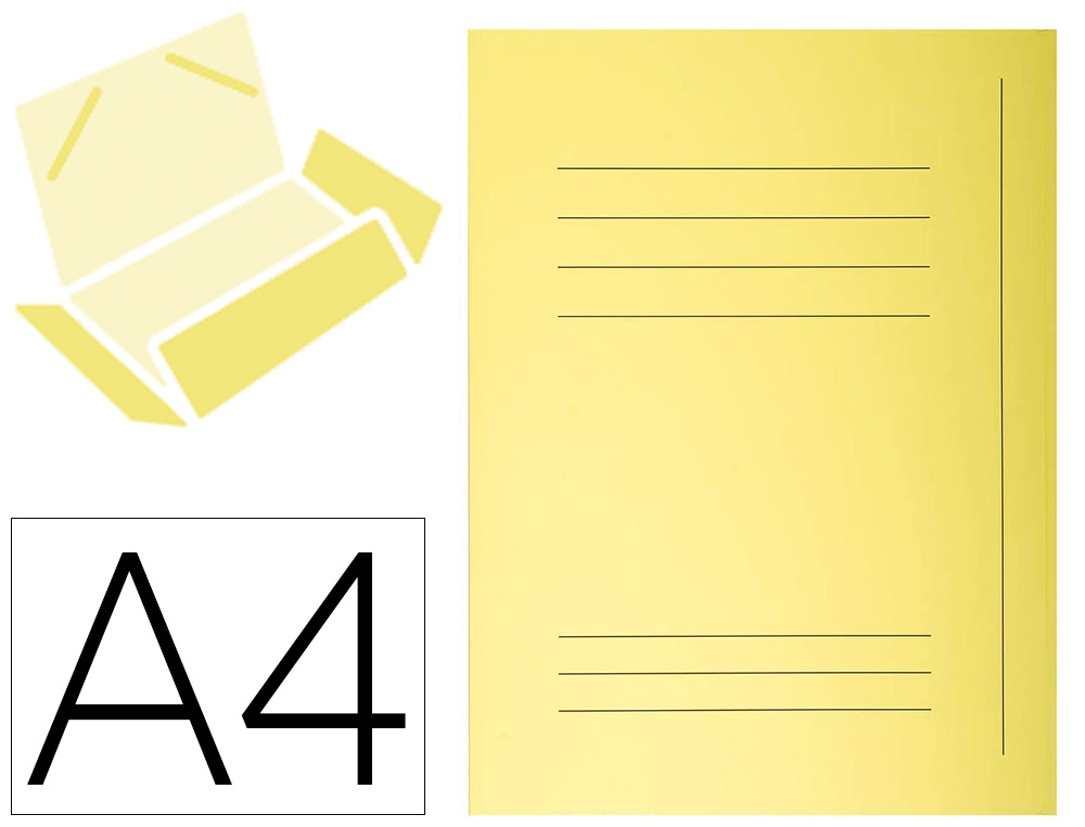 EXACOMPTA - Subcarpeta cartulina con 3 solapas din A4 impresa amarillo canario 210 gr (Ref. 235005E)