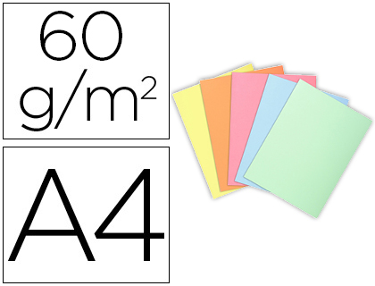 EXACOMPTA - Subcarpeta cartulina din A4 paquete de 100 unidades colores pastel surtidos 60 gr (Ref. 850100E)