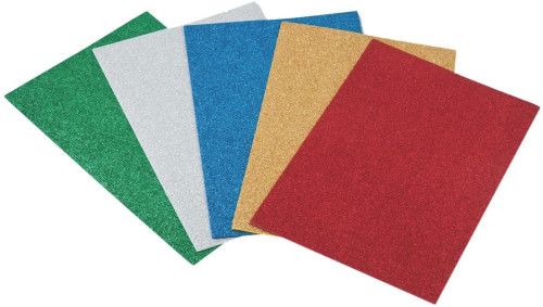 FAIBO - LÁMINAS EVA 20X30CM PURPURINA COLORES SURTIDOS -SET DE 5U- (Ref.1658-00)