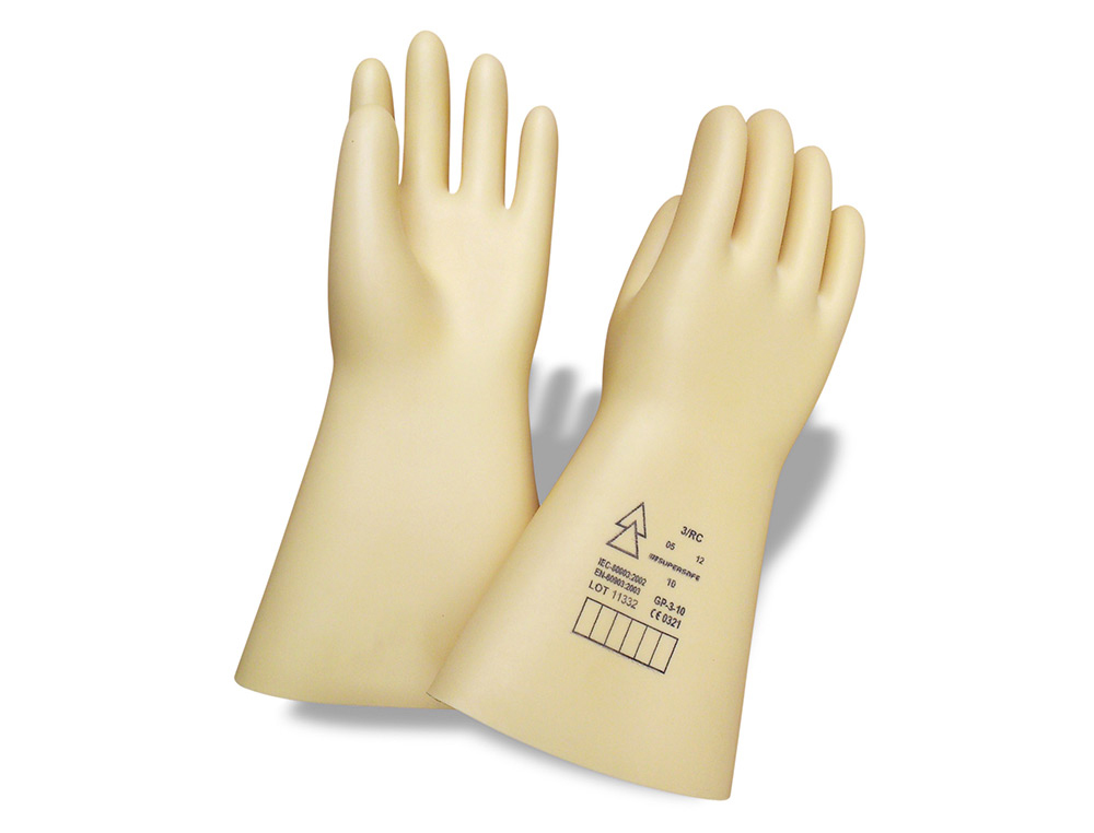 FARU - Guantes latex aislante proteccion electrica hasta 500 voltios clase 00 talla 9 color beige (Ref. S1903-T9)