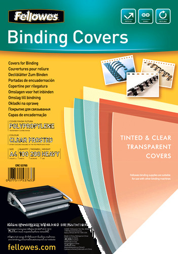 FELLOWES - PACK DE 100 PORTADAS PP TRANSPARENTE 280 MICRAS (Ref.5376503)