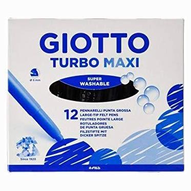 GIOTTO - ROTULADORES TURBO MAXI NEGRO ESTUCHE DE 12 (Ref.F456036)
