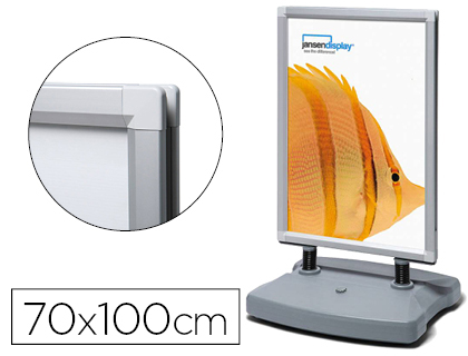 JANSEN - CABALLETE DISPLAY INVOLCABLE PARA EXTERIOR DOBLE CARA MARCO ALUMINIO 70X100 CM (Ref.WTR70x100)