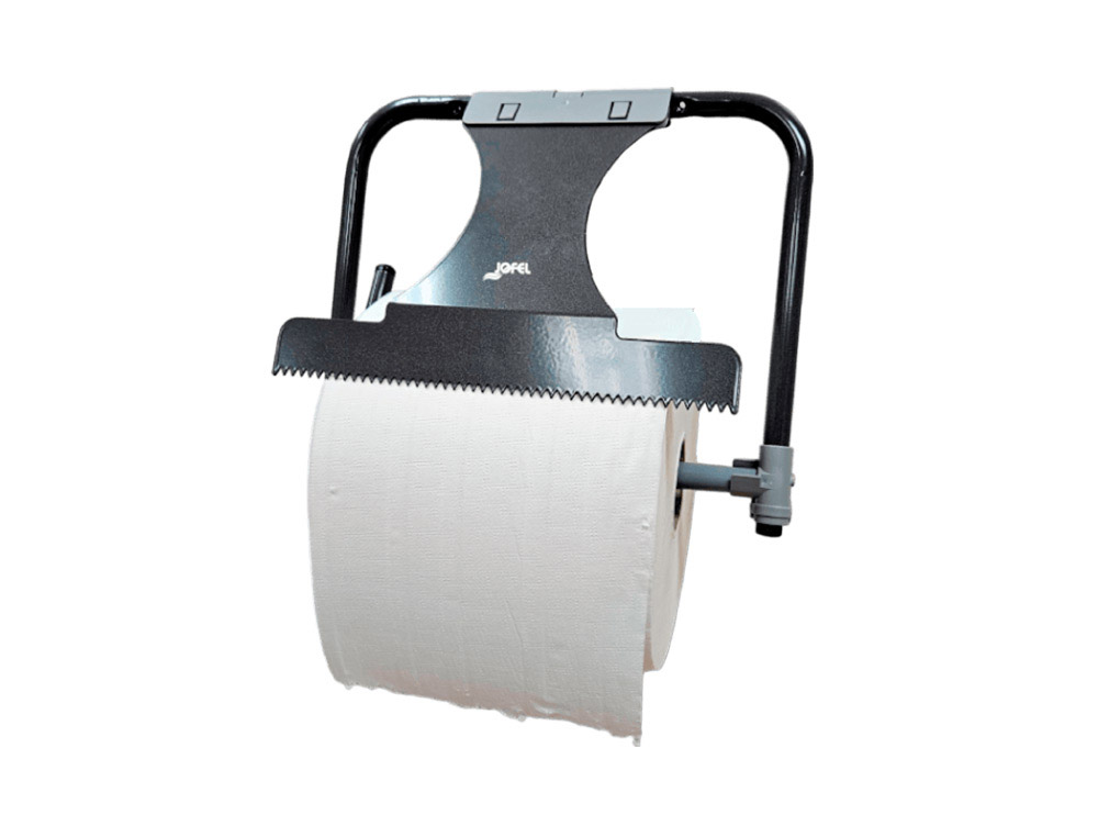 JOFEL - Portabobina industrial metalico mural con sierra de corte para bobinas de hasta 500 m 435x416x285 mm (Ref. AD10000)