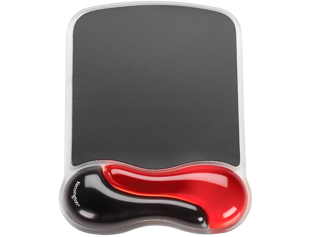 KENSINGTON - Alfombrilla para raton duo gel con reposamuñecas color negro/rojo 240x182x25 mm (Ref. 62402)