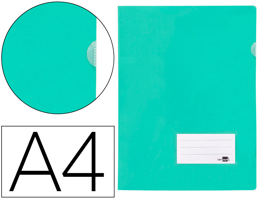 LIDERPAPEL - Carpeta dossier A4 u ero verde manzana opaco (Ref. BL29)