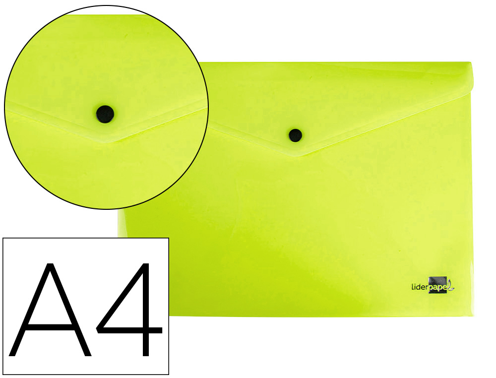 LIDERPAPEL - Carpeta dossier broche polipropileno din A4 amarillo fluor opaco 50 hojas (Ref. DS70)