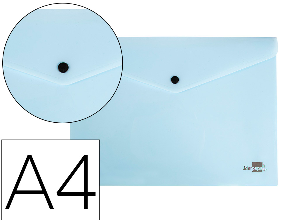 LIDERPAPEL - Carpeta dossier broche polipropileno din A4 celeste opaco 50 hojas (Ref. DS73)