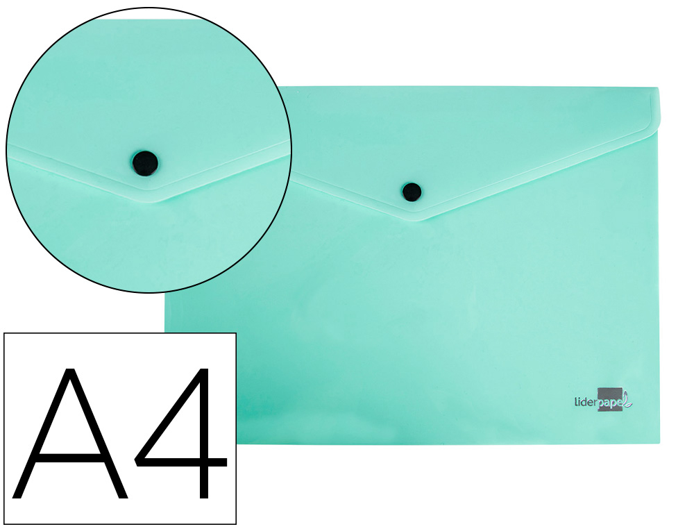 LIDERPAPEL - Carpeta dossier broche polipropileno din A4 verde manzana opaco 50 hojas (Ref. DS74)