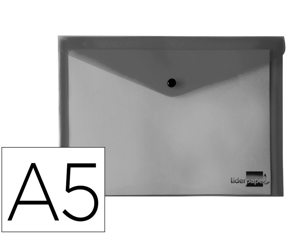 LIDERPAPEL - Carpeta dossier broche polipropileno din a5 negro opaco (Ref. DS75)