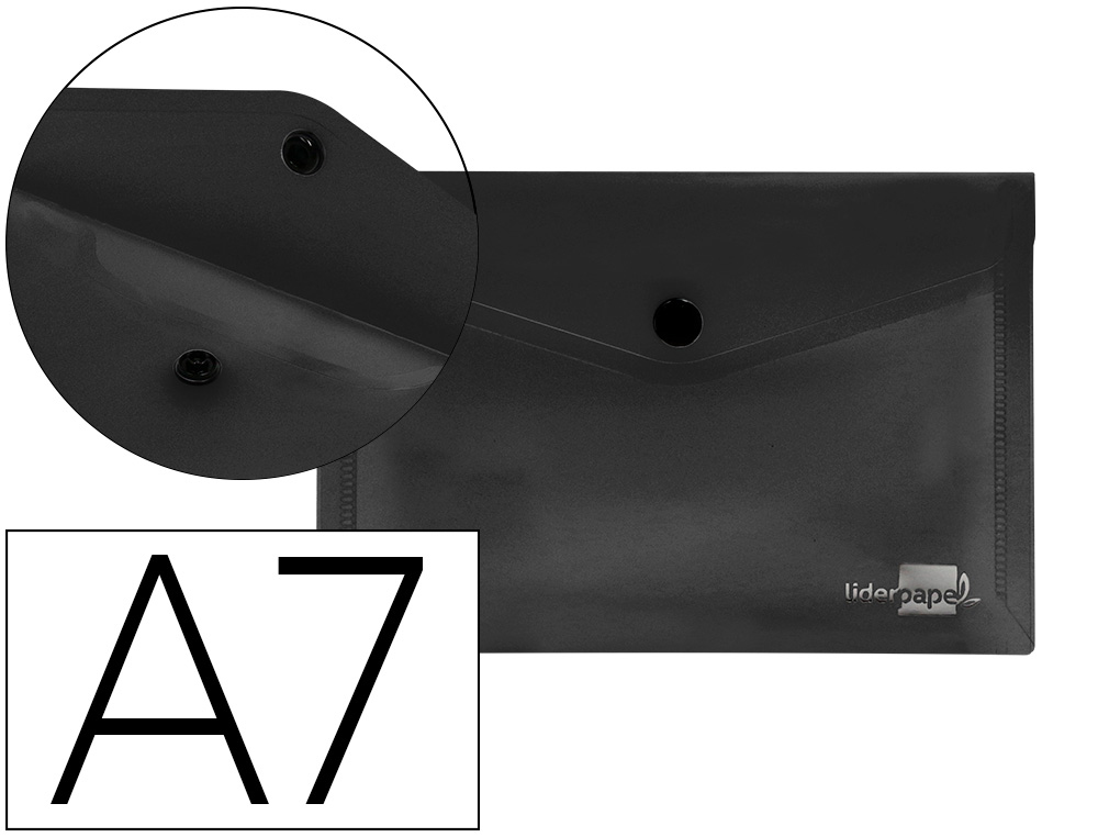 LIDERPAPEL - Carpeta dossier broche polipropileno din a7 negro opaco (Ref. DS78)