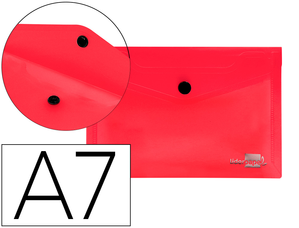 LIDERPAPEL - Carpeta dossier broche polipropileno din a7 rojo translucido (Ref. DS77)