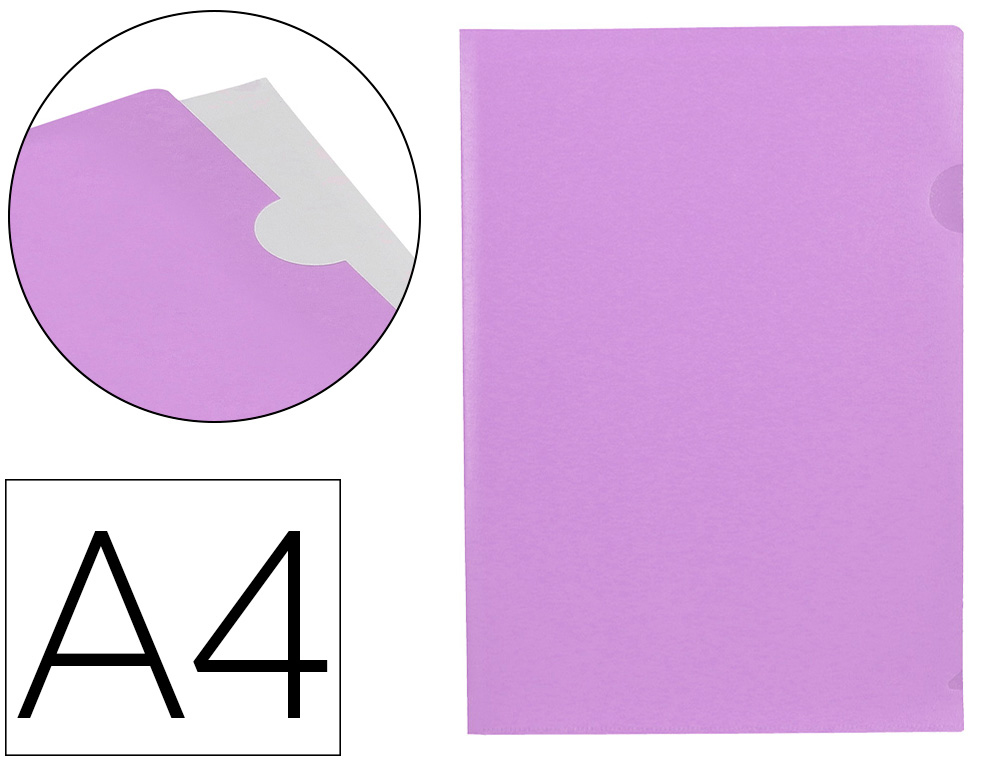 LIDERPAPEL - Carpeta dossier uñero polipropileno din A4 lavanda opaco 20 hojas (Ref. BL21)