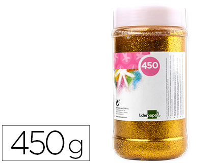 LIDERPAPEL - Purpurina fantasia color oro metalizado bote de 425 gr (Ref. PU27)