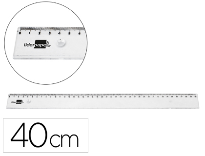 LIDERPAPEL - Regla plastico irrompible transparente 40 cm (Ref. RG16)