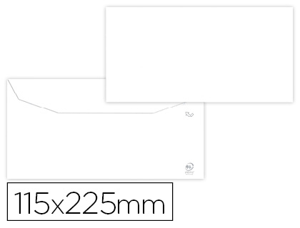 LIDERPAPEL - SOBRE BLANCO 115X225 MM SOLAPA ENGOMADA PAPEL OFFSET 80 GR CAJA DE 500 UNIDADES (Ref.SL35)