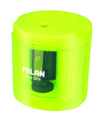 MILAN - Sacapuntas/Afilalapices ELÉCTRICO POWER SHARP CON DEPÓSITO BLISTER AMARILLO (Ref.BWM10375)