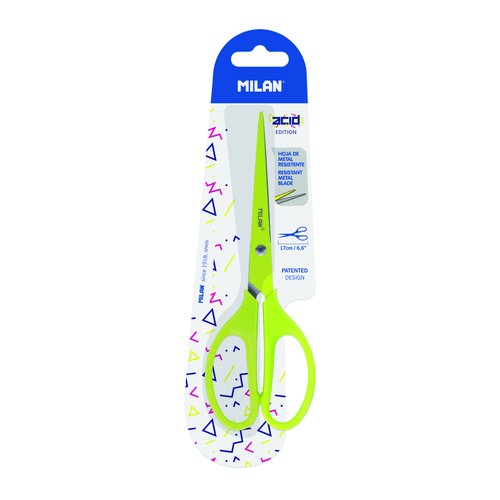 MILAN - TIJERAS ACID EDITION 17CM BLISTER AMARILLO (Ref.BWM10425Y)