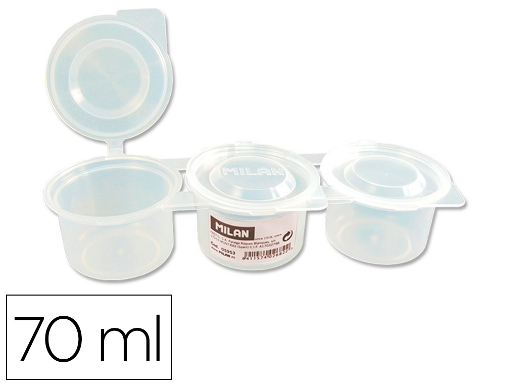 MILAN - Vaso para mezcla pinturas triple con tapa 70 ml (Ref. 05953)