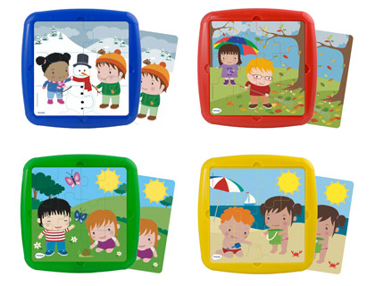 MINILAND - Puzzle las estaciones set de 4 unidades 12 piezas (Ref. 35380)