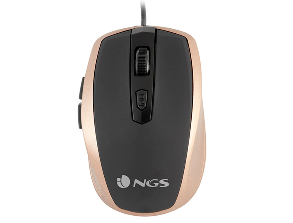 NGS - Raton cable tick optico 800/1600 dpi 6 botones nano conexion usb color oro (Ref. TICKGOLD)