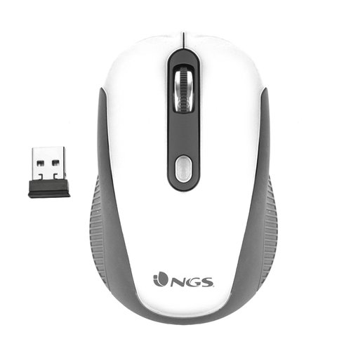 NGS - Raton haze optico 800/1600 dpi inalambrico nano receptor usb 2,4 ghz color blanco (Ref. HAZEWHITE)