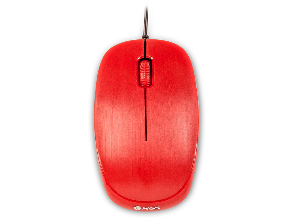 NGS - Raton wired flame optico con cable 1000 dpi ambidiestros usb color rojo (Ref. FLAMERED)