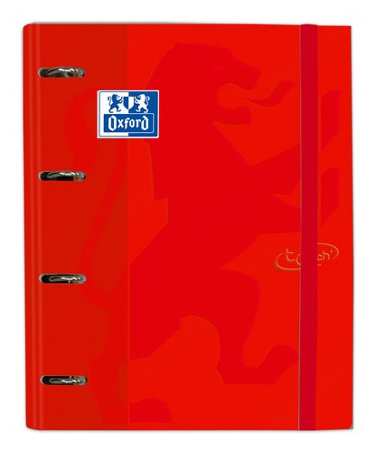 OXFORD - CARPEBLOC SCHOOL EUROPEANBINDER TOUCH A4+ 4 an.MIXTAS 35mm con RECAMBIO 100 hj. CUADRIC.5x5 CARMIN (Ref.400136666)