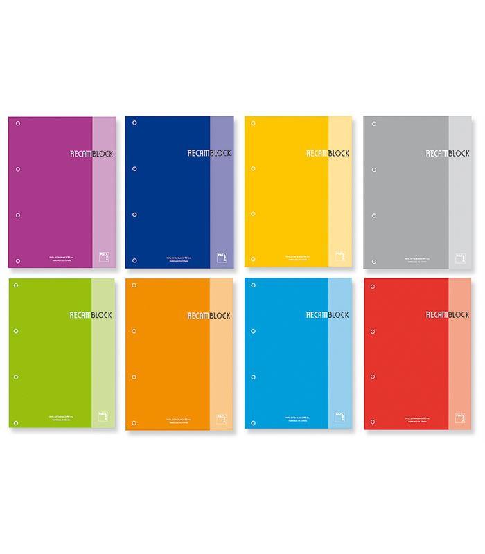 PACSA - RECAMBLOCK DE COLORES 100 HOJAS 5X5+GRECA A4 AMARILLO (Ref.21162)