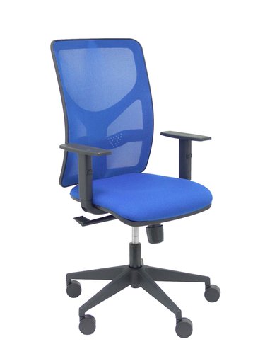 PIQUERAS Y CRESPO - Silla de oficina pyc motilla con brazos regulable respaldo en malla y asiento bali en tela color azul (Ref. 21SM229B229B10)