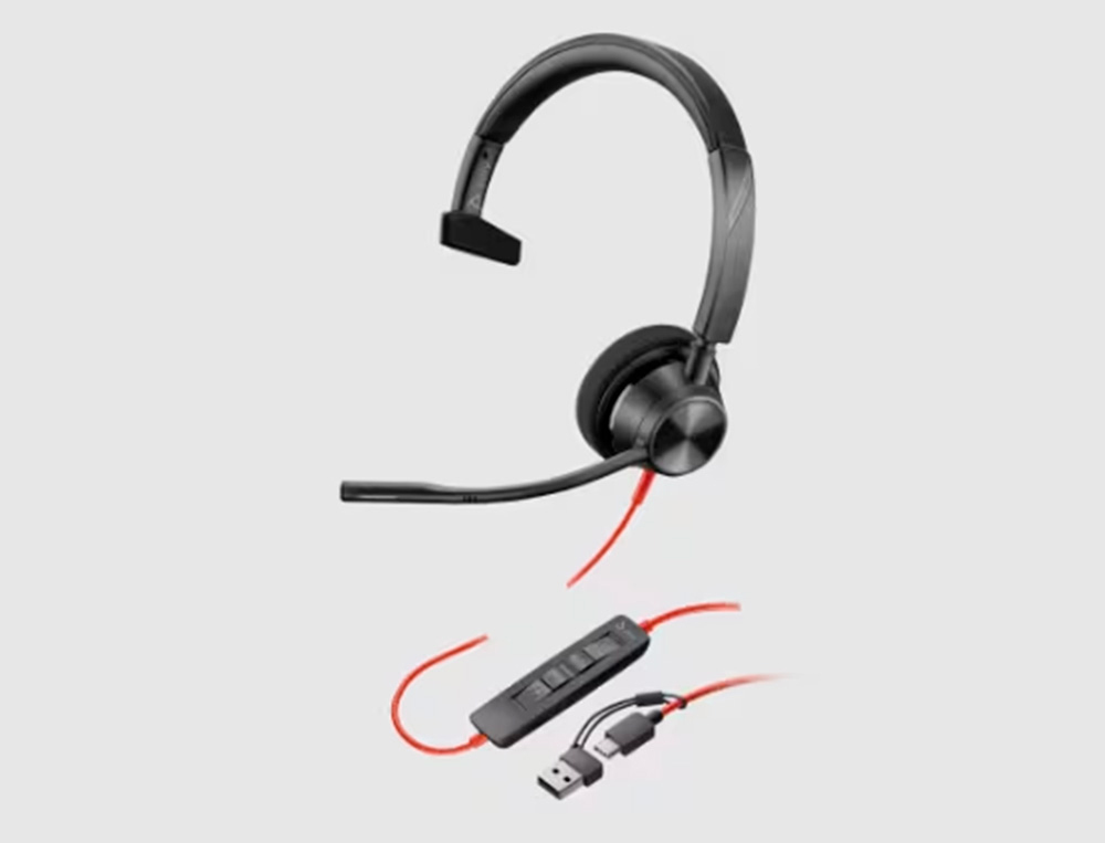 PLANTRONICS - Auricular blackwire 3310 diadema monoaural cable usb-a con microfono (Ref. 213928-01)