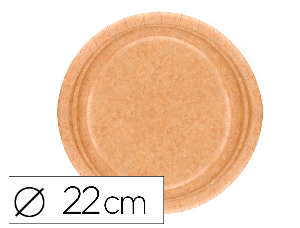 Plato papel reciclable blanco 22 cm paquete 100 unidades (Ref. 10418)