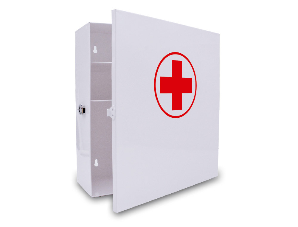 Q-CONNECT - Botiquin metalico 4 compartimentos vacio primeros auxilios 330x360x120 mm (Ref. KF17348)