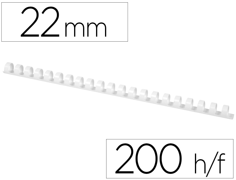 Q-CONNECT - CANUTILLO REDONDO 22 MM PLASTICO BLANCO CAPACIDAD 200 HOJAS CAJA DE 50 UNIDADES (Ref.KF32117)