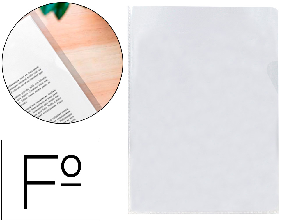 Q-CONNECT - Carpeta dossier uñero plastico folio 120 micras transparente (Ref. KF11270)